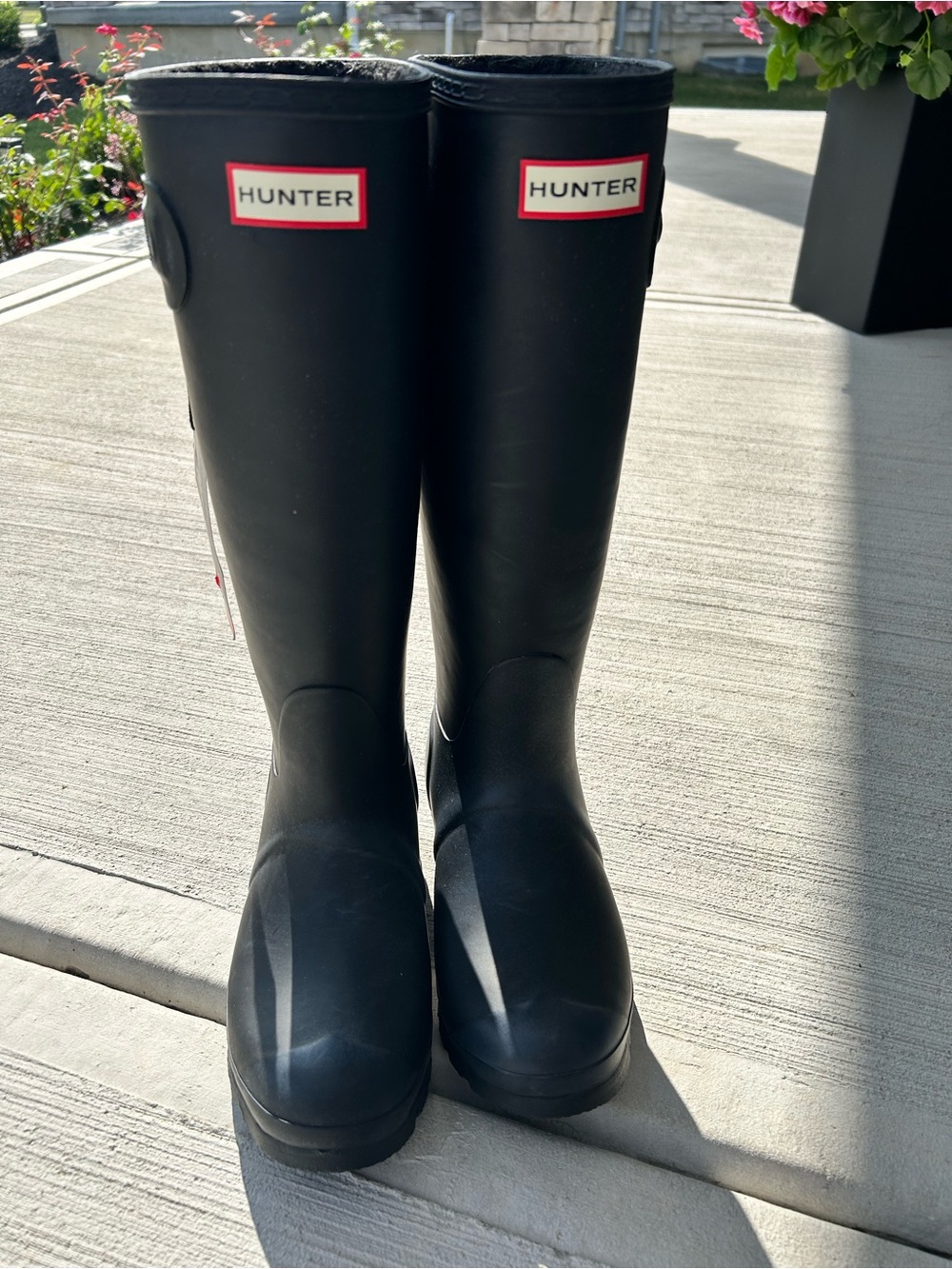 NWT Hunter Matte Black Knee-High Rubber Rain Boots with Adjustable Buckle Size 6 - Picture 6 of 6